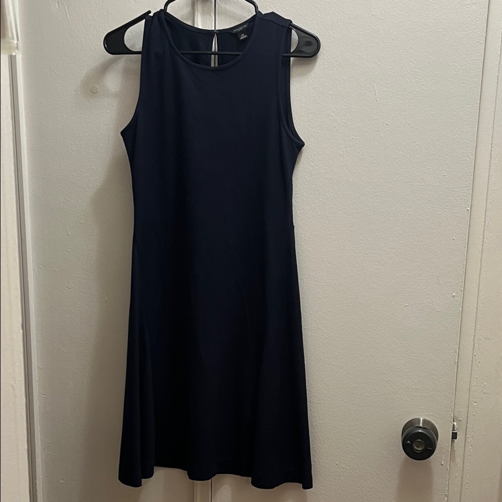 Ann Taylor Classic No Sleeve Navy Mini Dress Small Petite